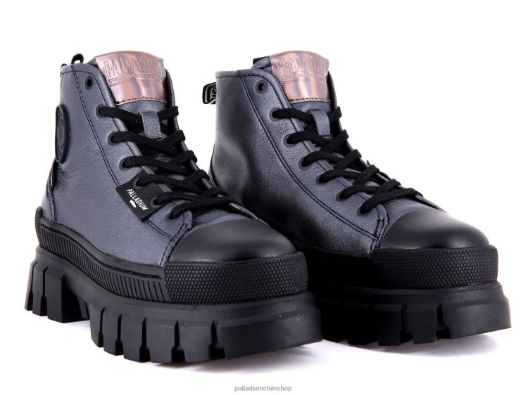 botas Plateado oscuro 48PB288 Palladium revuelta hola metal mujer