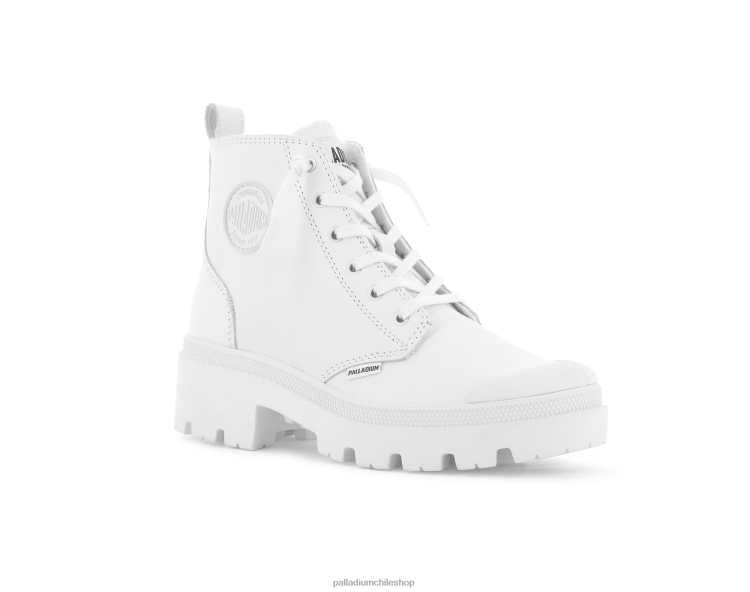 botas blanco 48PB262 Palladium cuero palabase mujer
