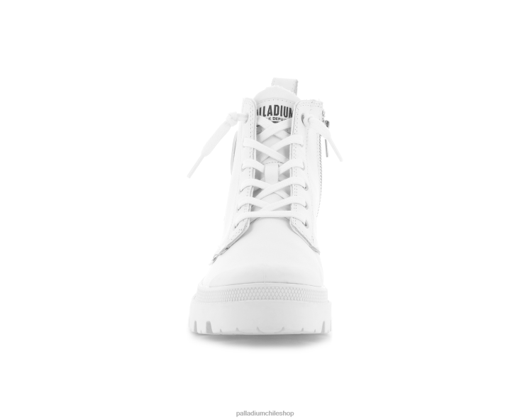 botas blanco 48PB262 Palladium cuero palabase mujer