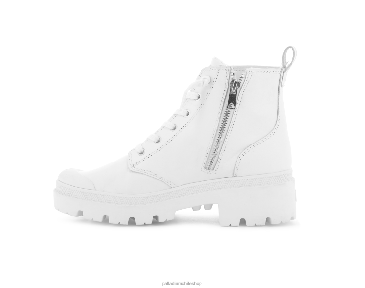 botas blanco 48PB262 Palladium cuero palabase mujer