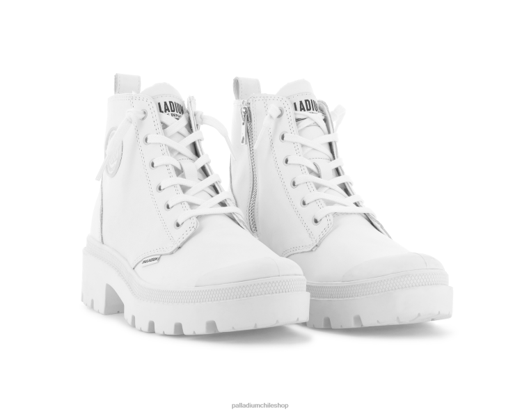 botas blanco 48PB262 Palladium cuero palabase mujer