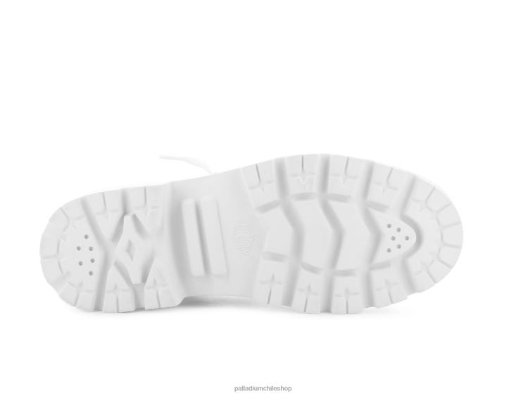 botas blanco negro 48PB224 Palladium cuero palabase mujer