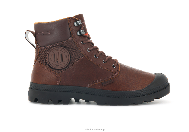 botas caoba 48PB83 Palladium pampa escudo wpplus lth unisexo