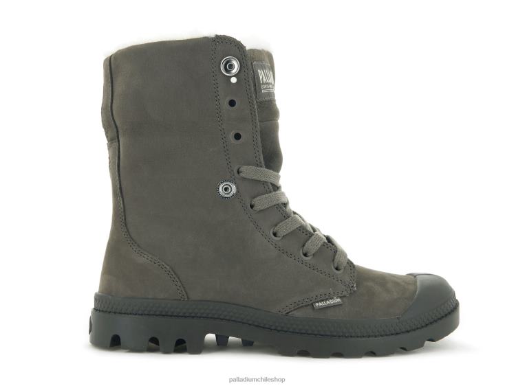 botas cachorro 48PB228 Palladium blusa holgada de nubuck mujer