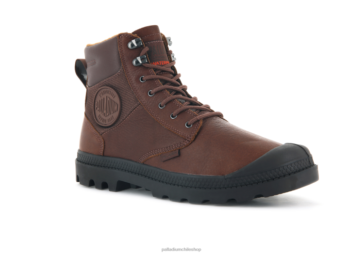 botas caoba 48PB83 Palladium pampa escudo wpplus lth unisexo