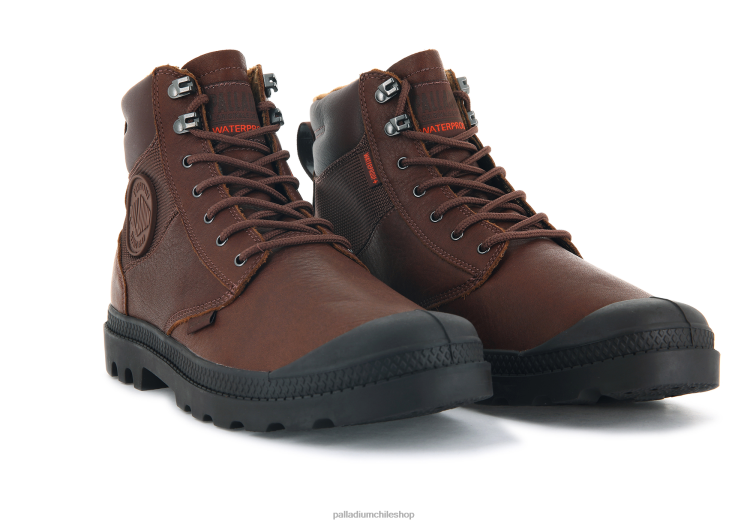 botas caoba 48PB83 Palladium pampa escudo wpplus lth unisexo