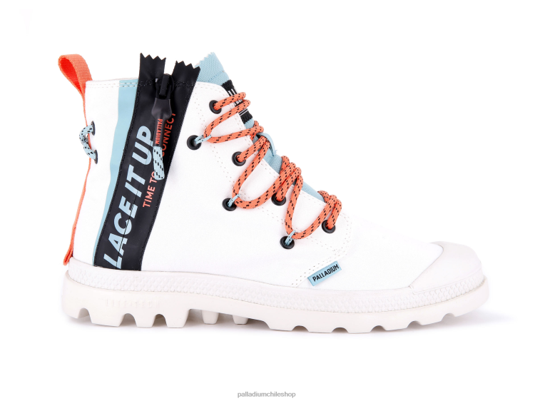 botas estrella blanca 48PB42 Palladium pampa lite encaje unisexo