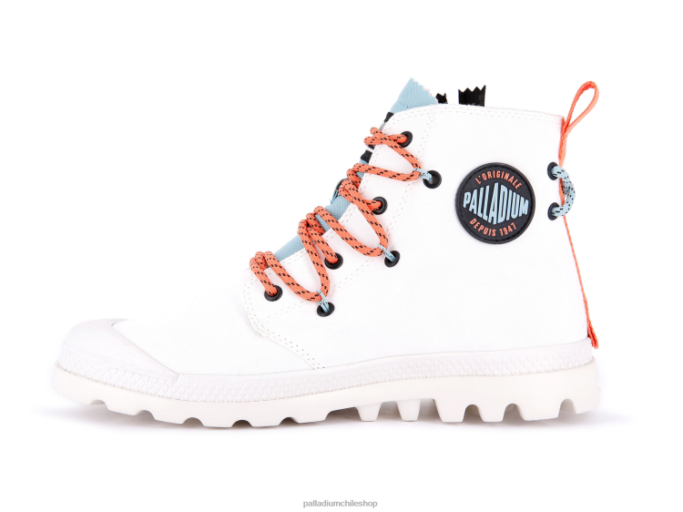 botas estrella blanca 48PB42 Palladium pampa lite encaje unisexo