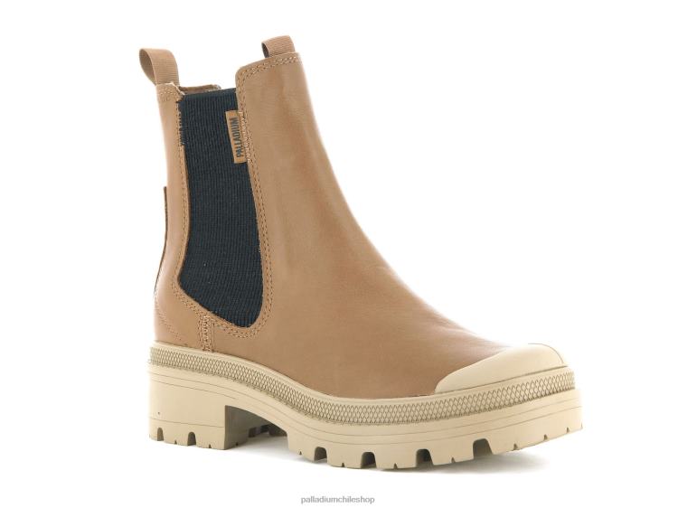botas querido moreno 48PB232 Palladium piel pallabase chelsea mujer