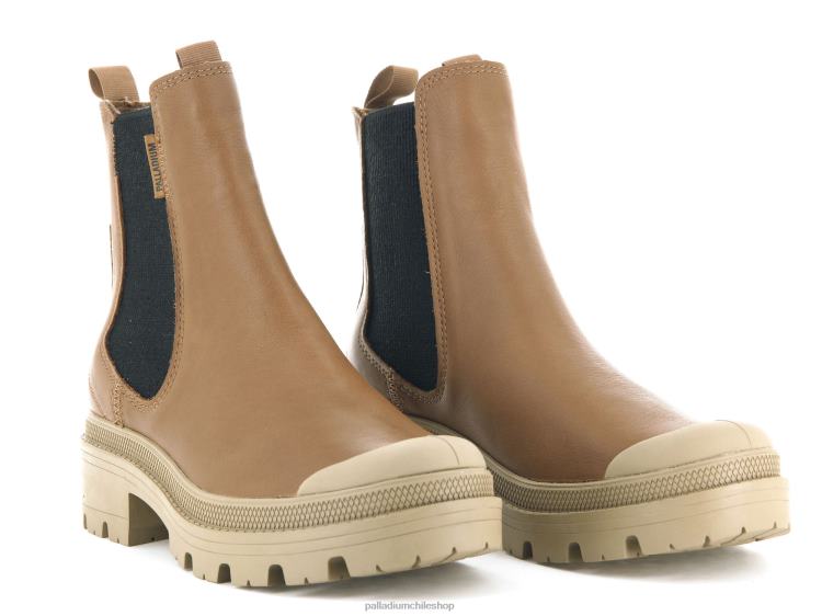 botas querido moreno 48PB232 Palladium piel pallabase chelsea mujer