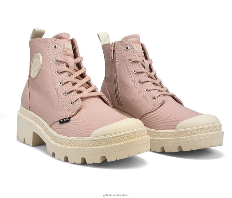 botas rosa 48PB278 Palladium sarga pallabase mujer