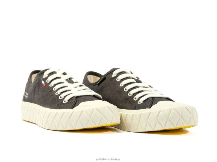 zapatos espárragos negros/blancos 48PB163 Palladium lienzo palla ace unisexo