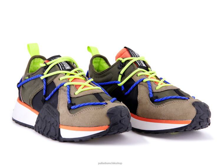 zapatos noche de oliva/petardo 48PB168 Palladium el corredor de la tropa lo ata unisexo