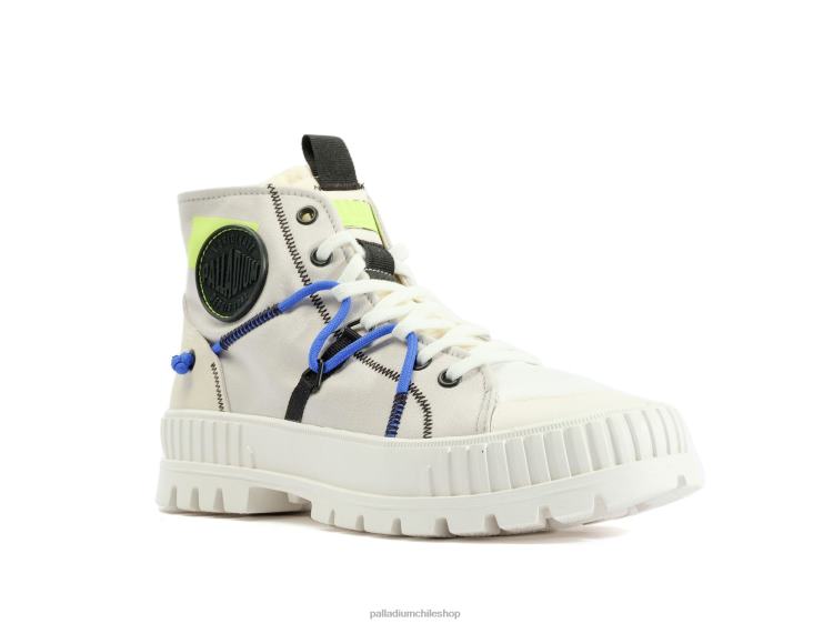 zapatos vapor/blanco estrella 48PB128 Palladium pallashock re-elaboración 2 unisexo