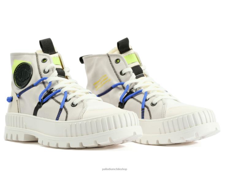 zapatos vapor/blanco estrella 48PB128 Palladium pallashock re-elaboración 2 unisexo